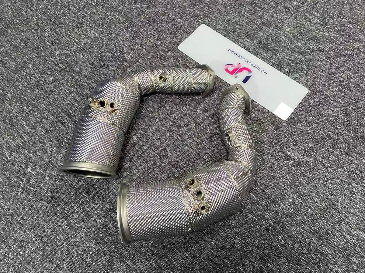 high flow catted downpipe for porsche cayenne turbo gt